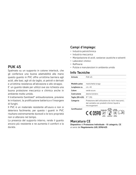 Guanti PVC Protezione Chimica PUK | Bugari Shop