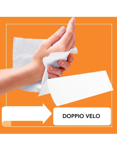 Asciugamani di carta monouso piegati a V – 2 veli 200 fogli | Bugari Shop