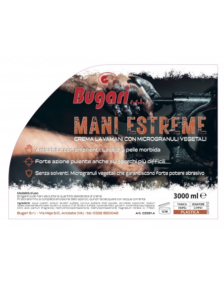 Crema Lavamani Mani Estreme 3 lt Professionale | Bugari Shop