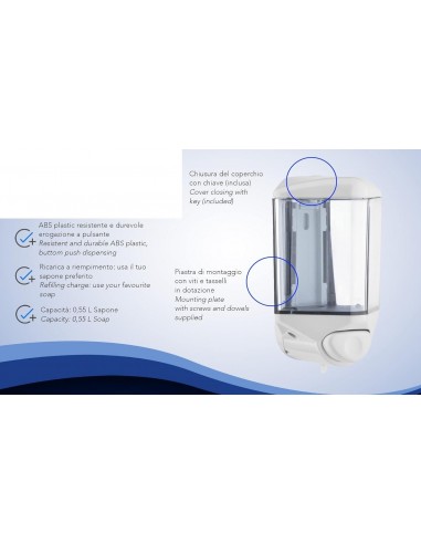 Dispenser Sapone Liquido Mani | Bugari Shop