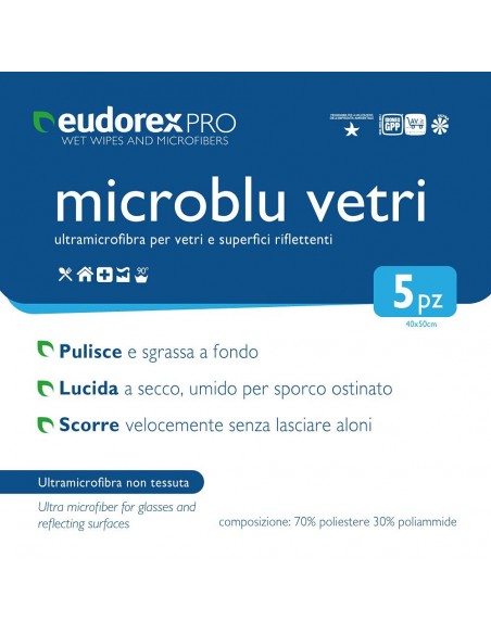 Panno Vetri Microfibra 5pz | Pulizia Senza Aloni | Bugari Shop