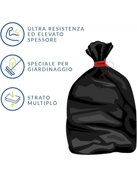 Sacchi Spazzatura Pesanti Neri 200pz | Bugari Shop