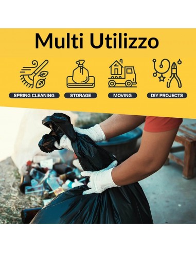 Sacchi Spazzatura Pesanti Neri 200pz | Bugari Shop