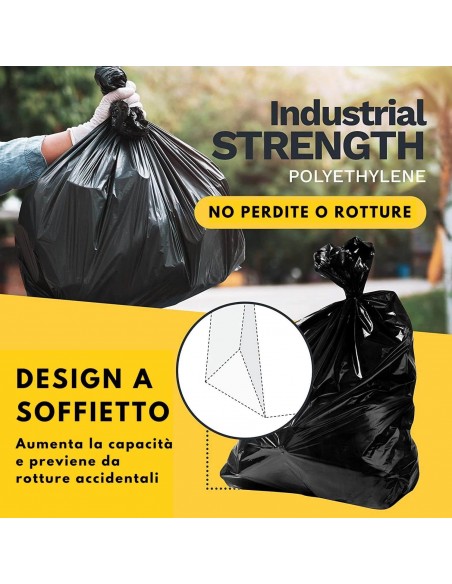 Sacchi Spazzatura Pesanti Neri 200pz | Bugari Shop