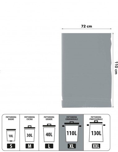 Sacchi Grigi Raccolta Differenziata 300pz | Bugari Shop