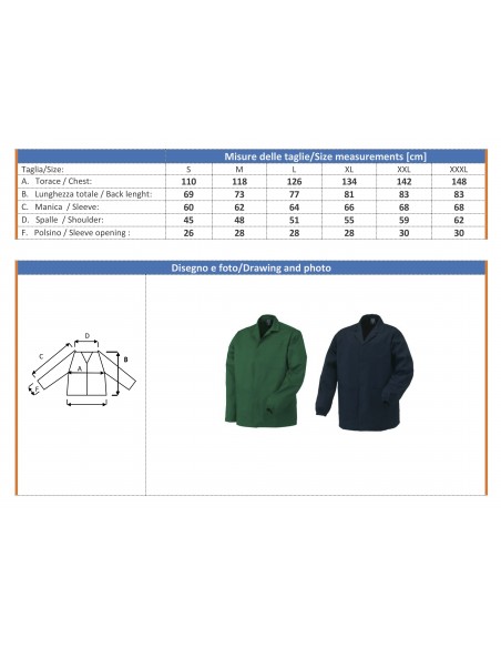 Giacca Cotone Massaua da Lavoro | Bugari Shop