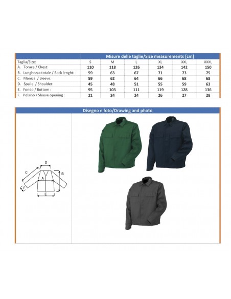 Giubbino Cotone Massaua da Lavoro | Bugari Shop