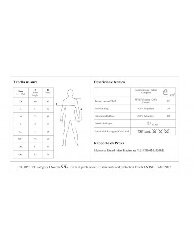 Giubbotto Alabama Uomo da Lavoro Invernale | Bugari Shop