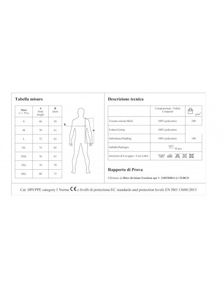 Giubbotto Ireland Uomo da Lavoro Impermeabile | Bugari Shop