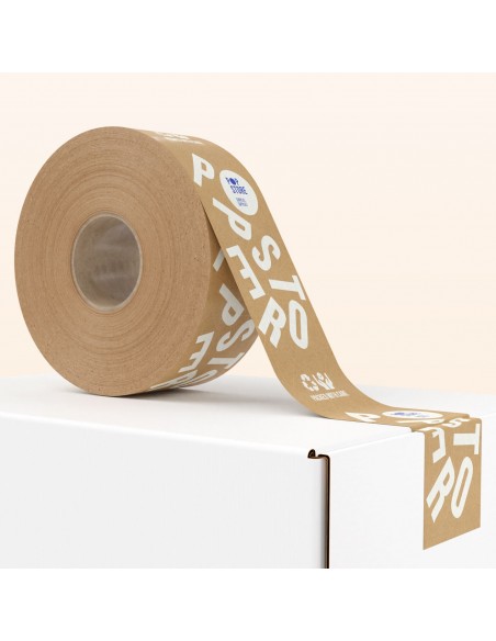 Nastro adesivo carta gommata personalizzato mm 60 x 200 m per umettatrice | Bugari Shop