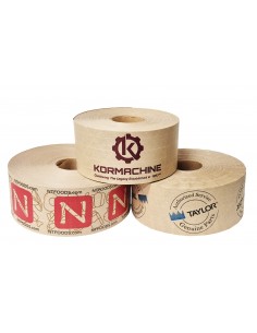 Nastro adesivo carta gommata rinforzato personalizzato mm 60 x 150 m per umettatrice| Bugari Shop