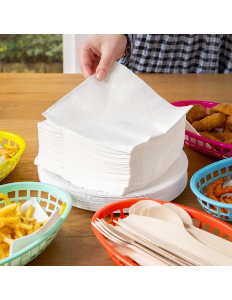 Tovaglioli di Carta Monouso Bianchi 33 x 33 cm 50 pz.