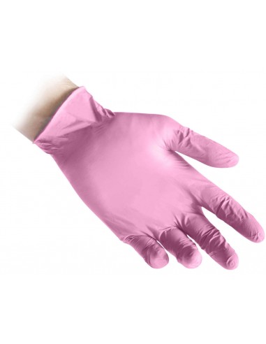 Guanti Monouso Nitrile Rosa (100 pz) | Bugari Shop