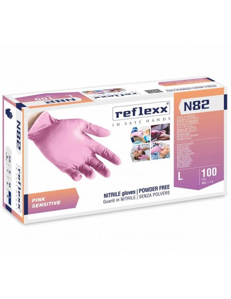 Guanti Monouso Nitrile Rosa (100 pz) | Bugari Shop