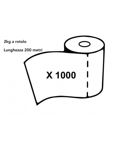 Bobina di carta microincollata 1000 strappi – 200 mt | Bugari Shop