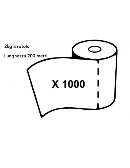 Bobina di carta microincollata 1000 strappi – 200 mt | Bugari Shop