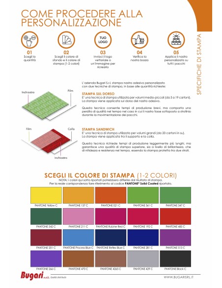 Nastro adesivo personalizzato 28 my mm 50 x 120 m | Bugari Shop