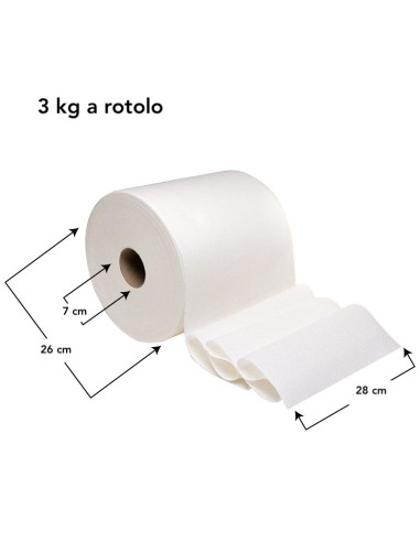 Bobina carta goffrata 3 veli 3 kg – alta resistenza | Bugari Shop